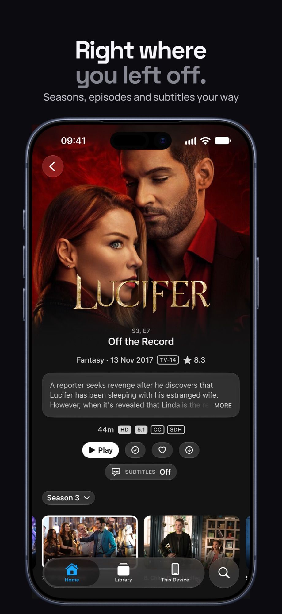 Episodes on iPhone